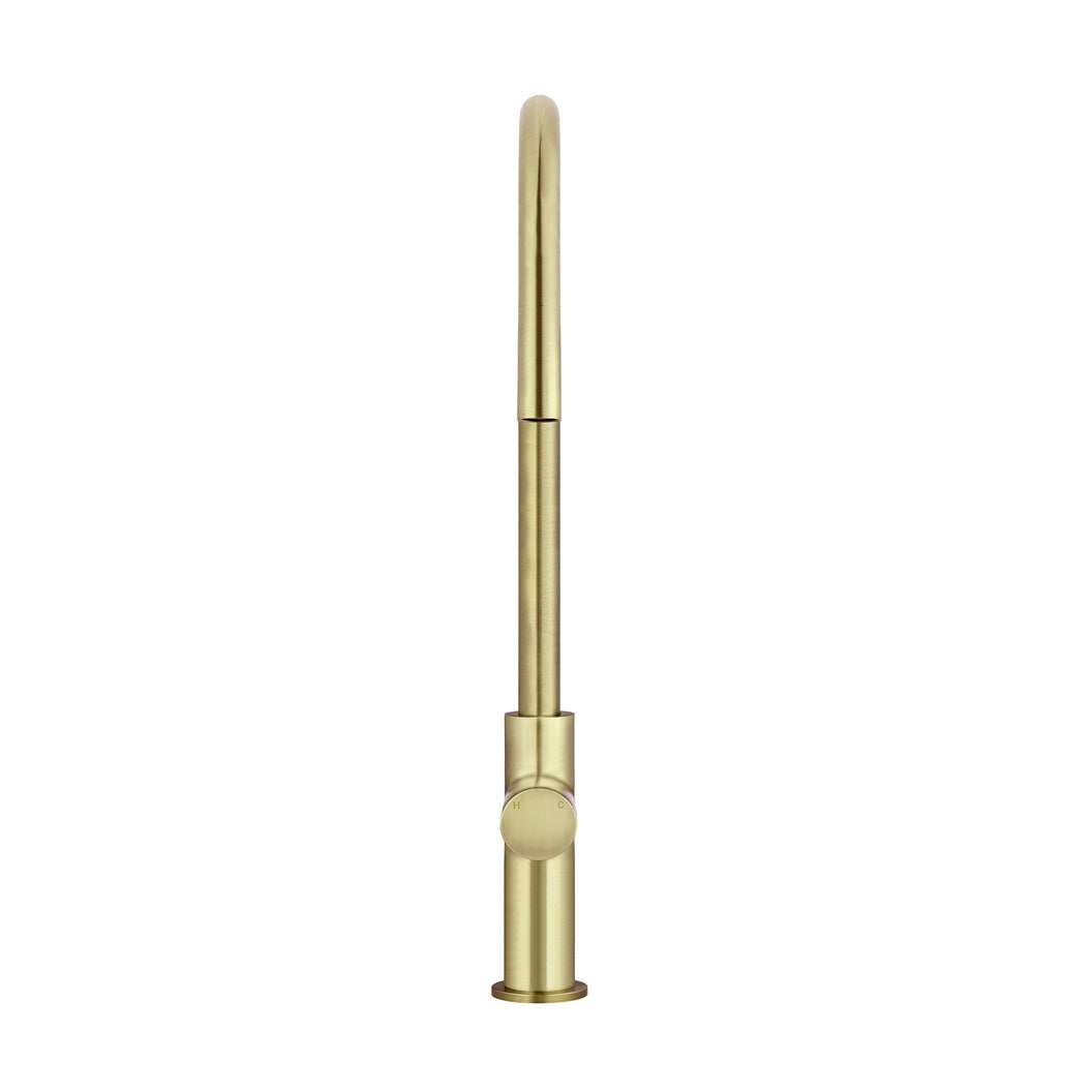 Round Pinless Piccola Pull Out Kitchen Mixer Tap - Tiger Bronze