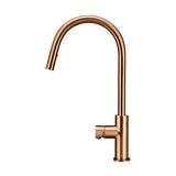 Round Pinless Piccola Pull Out Kitchen Mixer Tap - Lustre Bronze