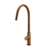 Round Pinless Piccola Pull Out Kitchen Mixer Tap - Lustre Bronze