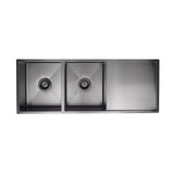 Kitchen Sink Double Bowl & Drainboard 1160 x 440 - full product view