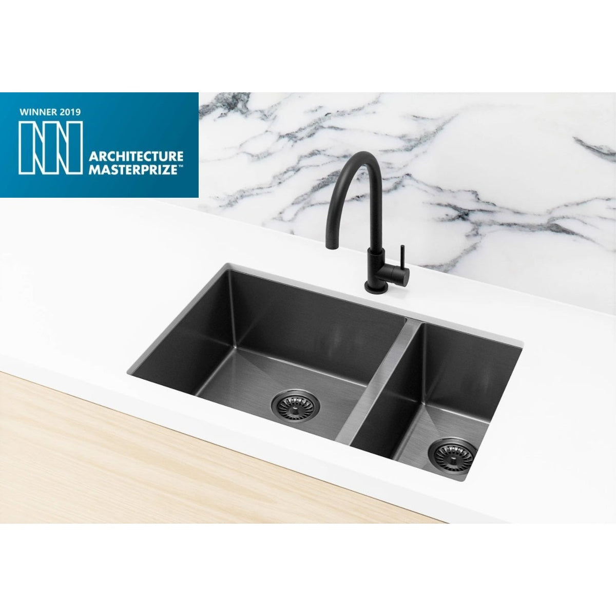 Kitchen Sink One & Half Bowl 670 x 440 - finish and profile close-up