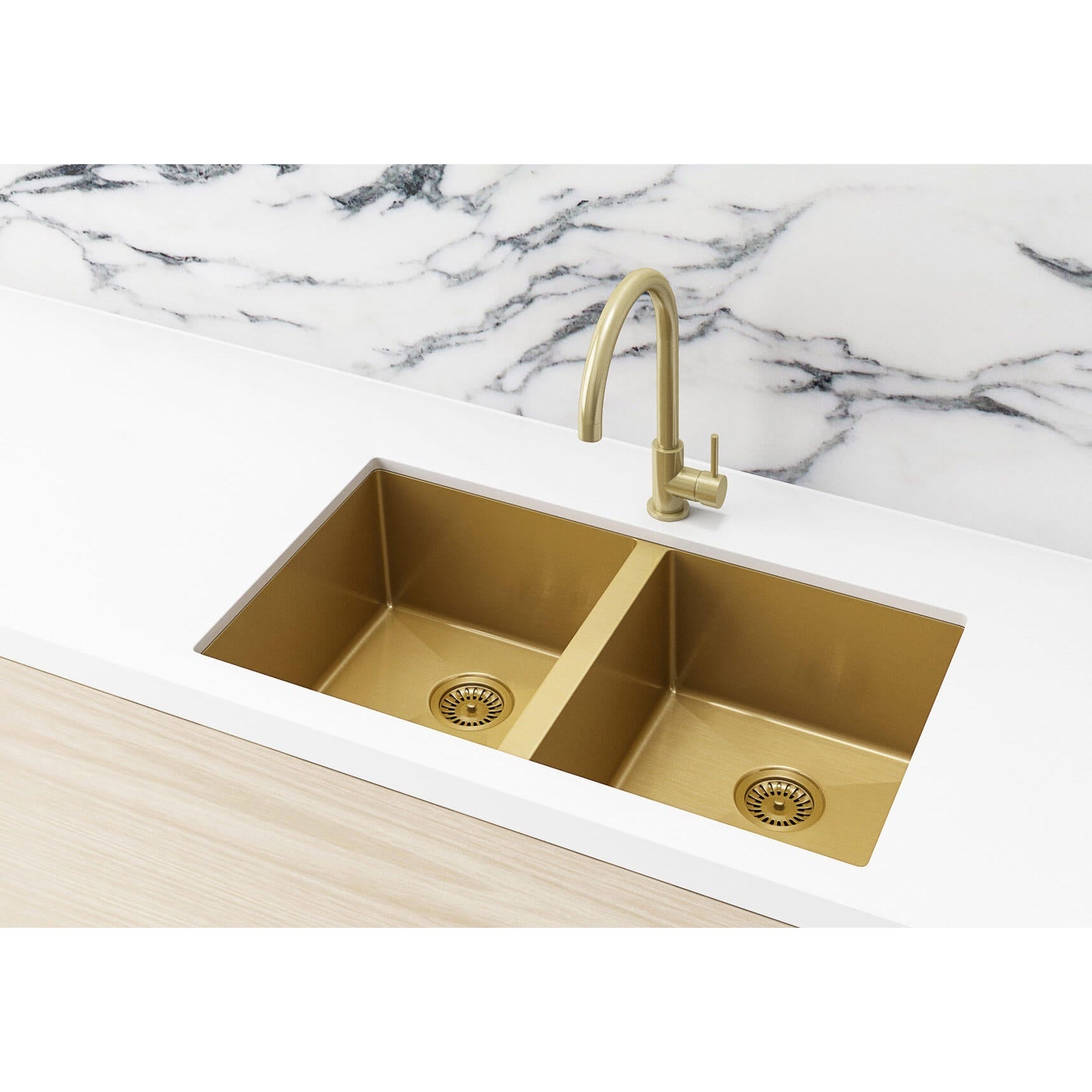 Kitchen Sink Double Bowl 760 x 440 - Tiger Bronze