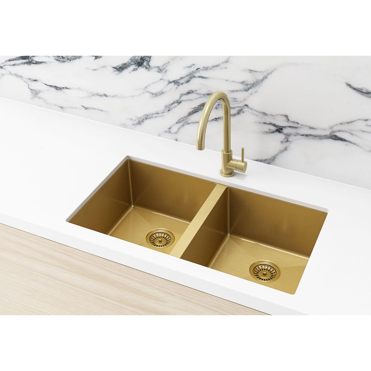 Kitchen Sink Double Bowl 760 x 440 - side profile view