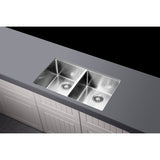 Kitchen Sink Double Bowl 760 x 440 - Brushed Nickel