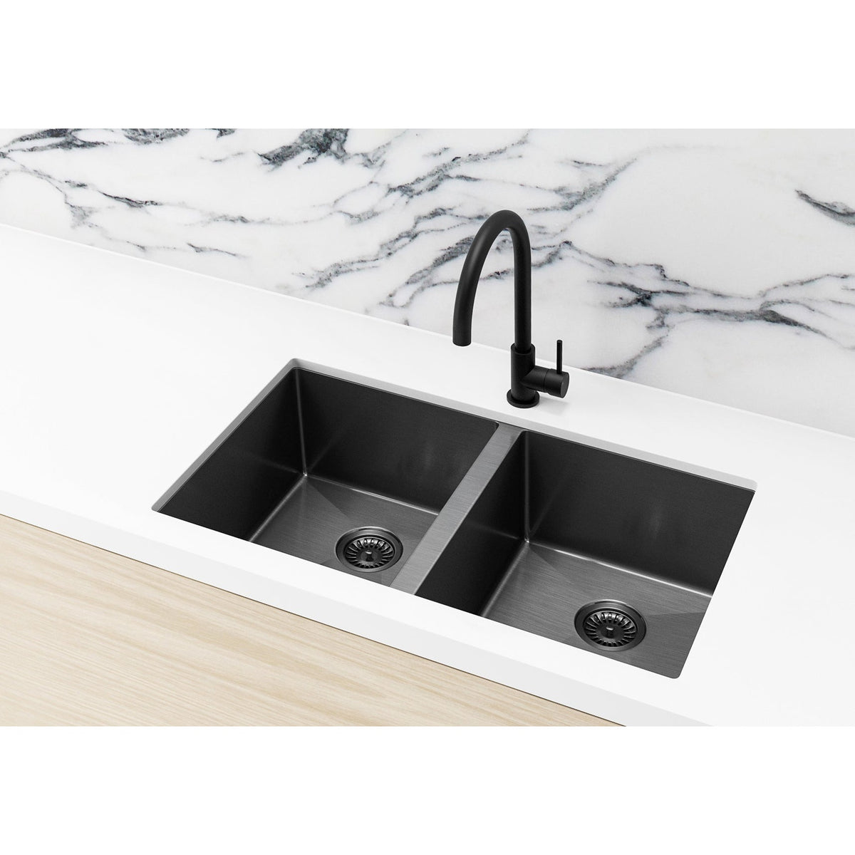 Kitchen Sink Double Bowl 760 x 440 - front view by Meir (17 of 20)