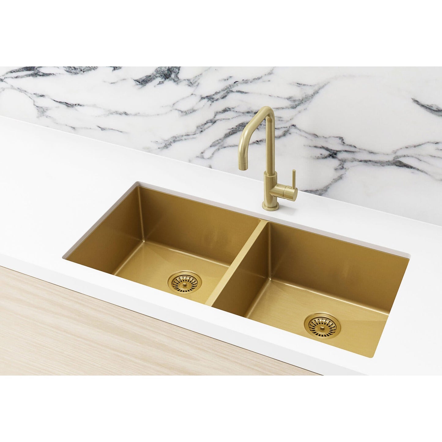 Kitchen Sink Double Bowl 860 x 440 - Tiger Bronze
