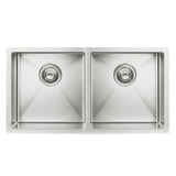 Kitchen Sink Double Bowl 860 x 440 - Brushed Nickel