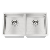 Kitchen Sink Double Bowl 860 x 440 - Brushed Nickel
