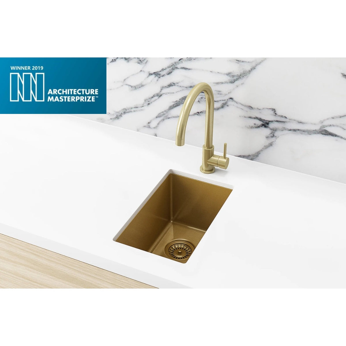 Bar Sink Single Bowl 382 x 272 - front view, kitchen sink