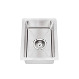 Bar Sink Single Bowl 382 x 272 in Brushed Nickel - angled product view