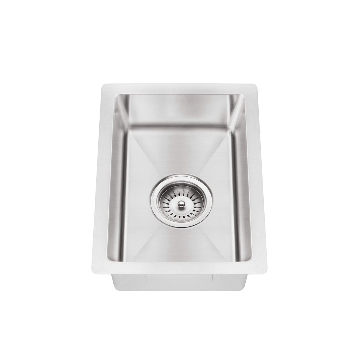 Bar Sink Single Bowl 382 x 272 in Brushed Nickel - angled product view