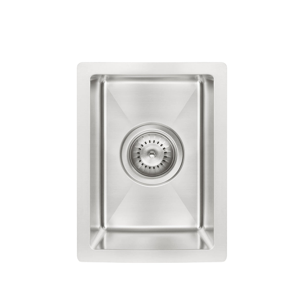 Bar Sink Single Bowl 382 x 272 in Brushed Nickel - close-up detail view