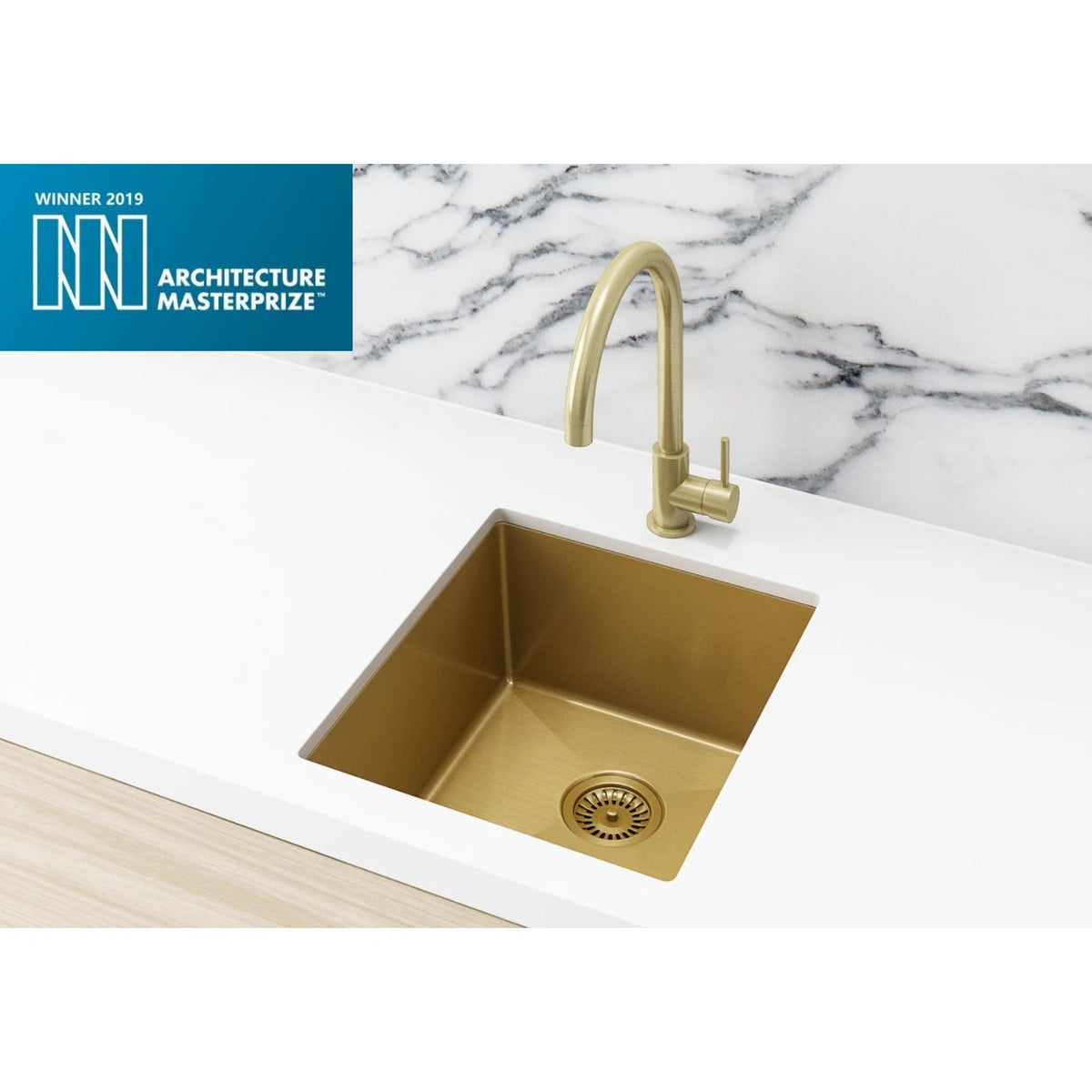 Kitchen Sink Single Bowl 380 x 440 - front view by Meir