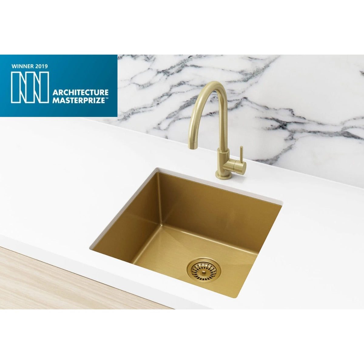Kitchen Sink Single Bowl 450 x 450 - front view by Meir