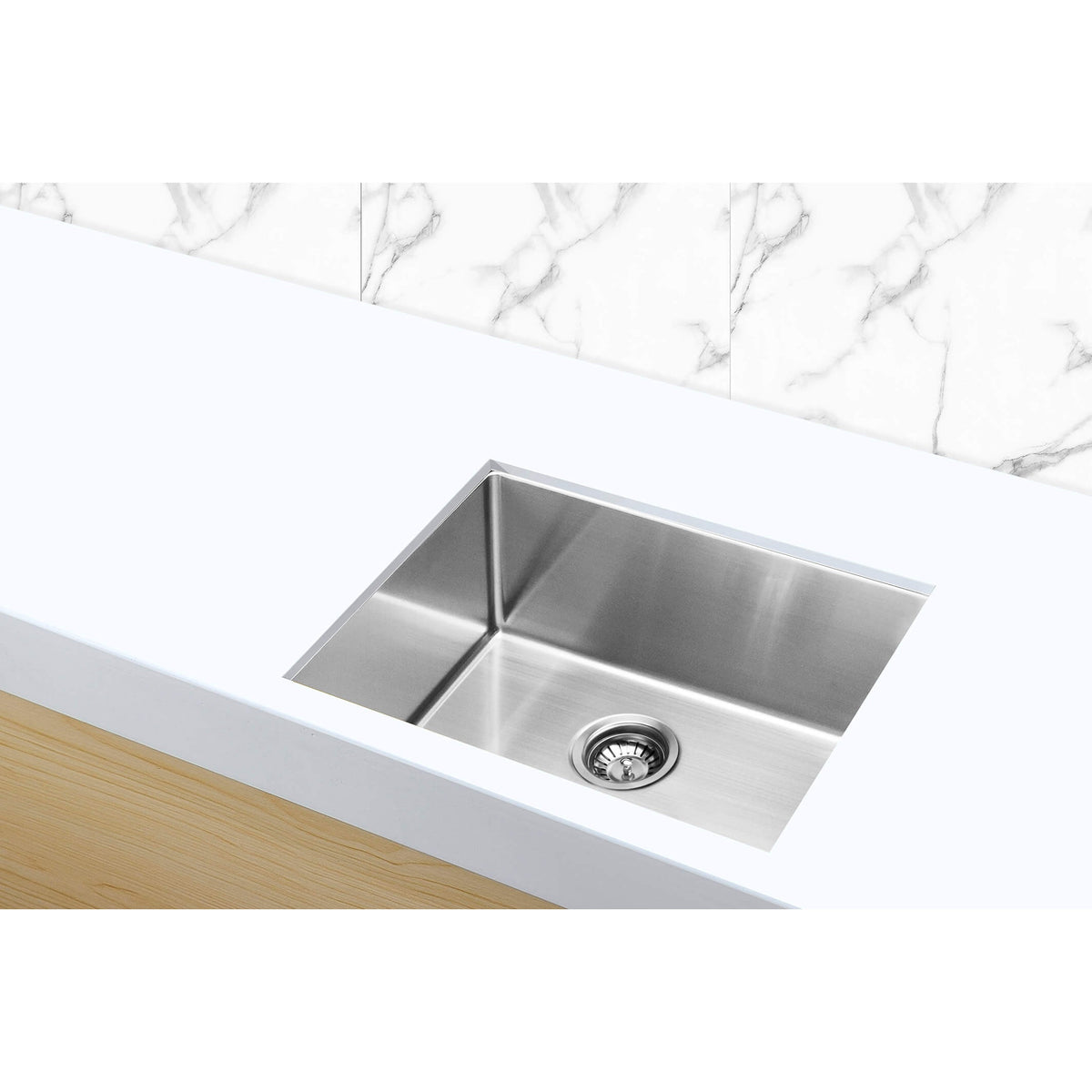 Kitchen Sink Single Bowl 450 x 450 - Brushed Nickel