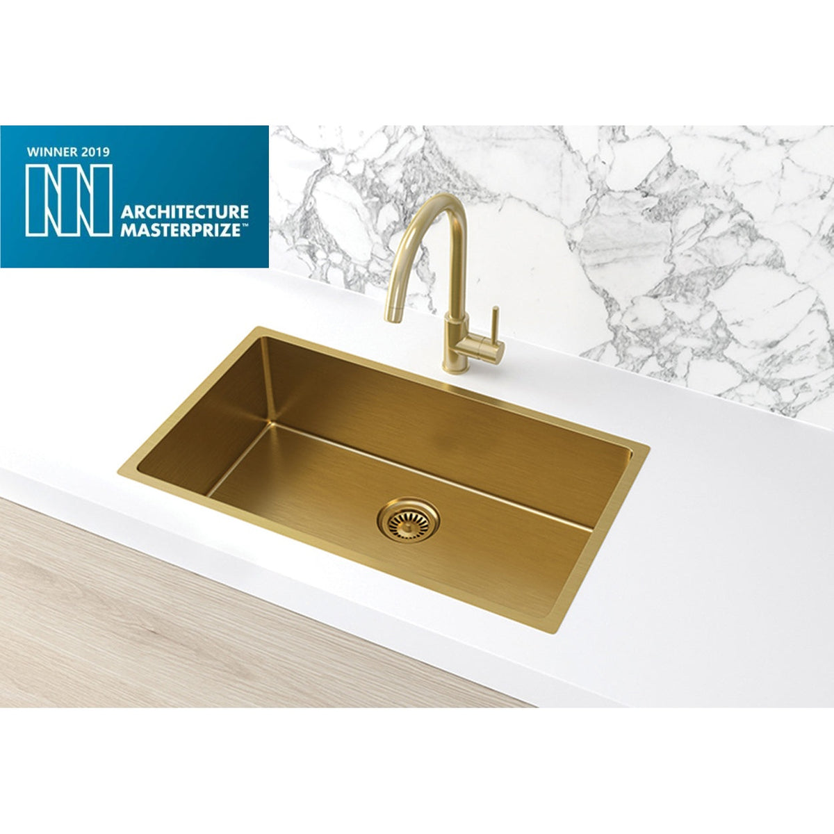 Kitchen Sink Single Bowl 760 x 440 - front view by Meir