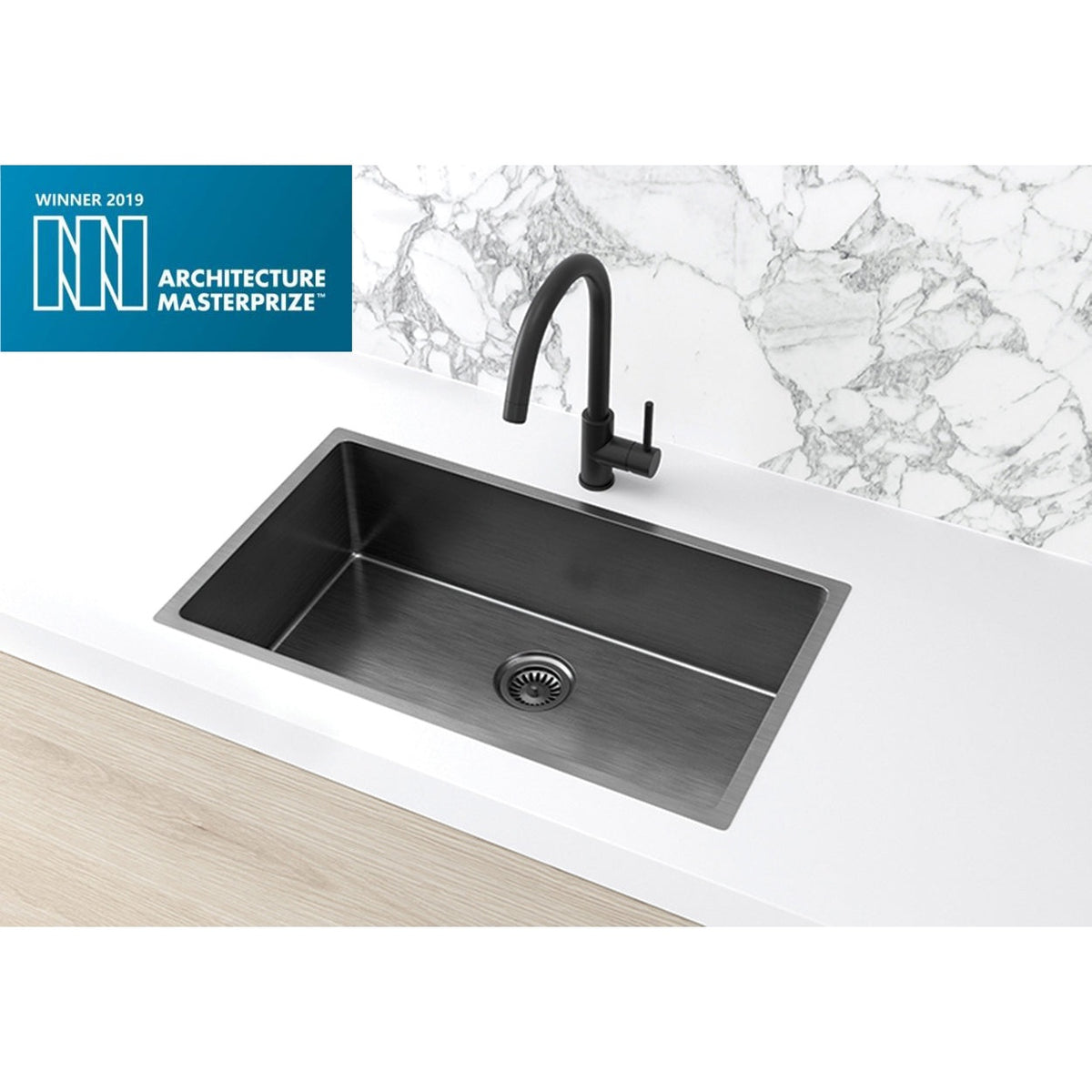 Kitchen Sink Single Bowl 760 x 440 - finish and profile close-up