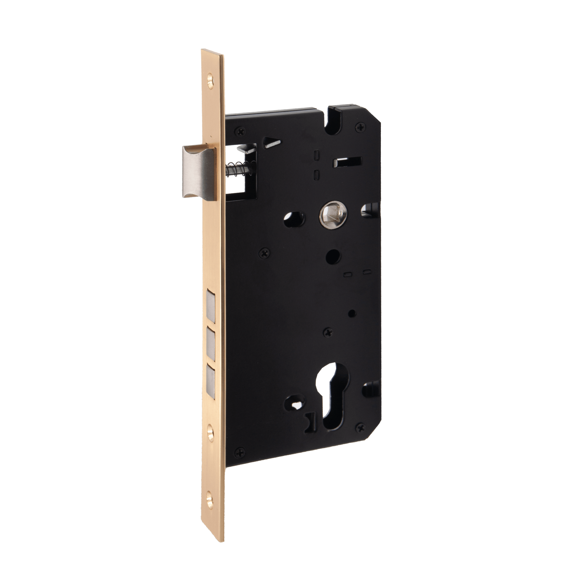 Mortise Lock Body 60x85 Satin Brushed Gold