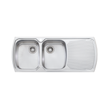 Monet Double Bowl Topmount Sink with Drainer