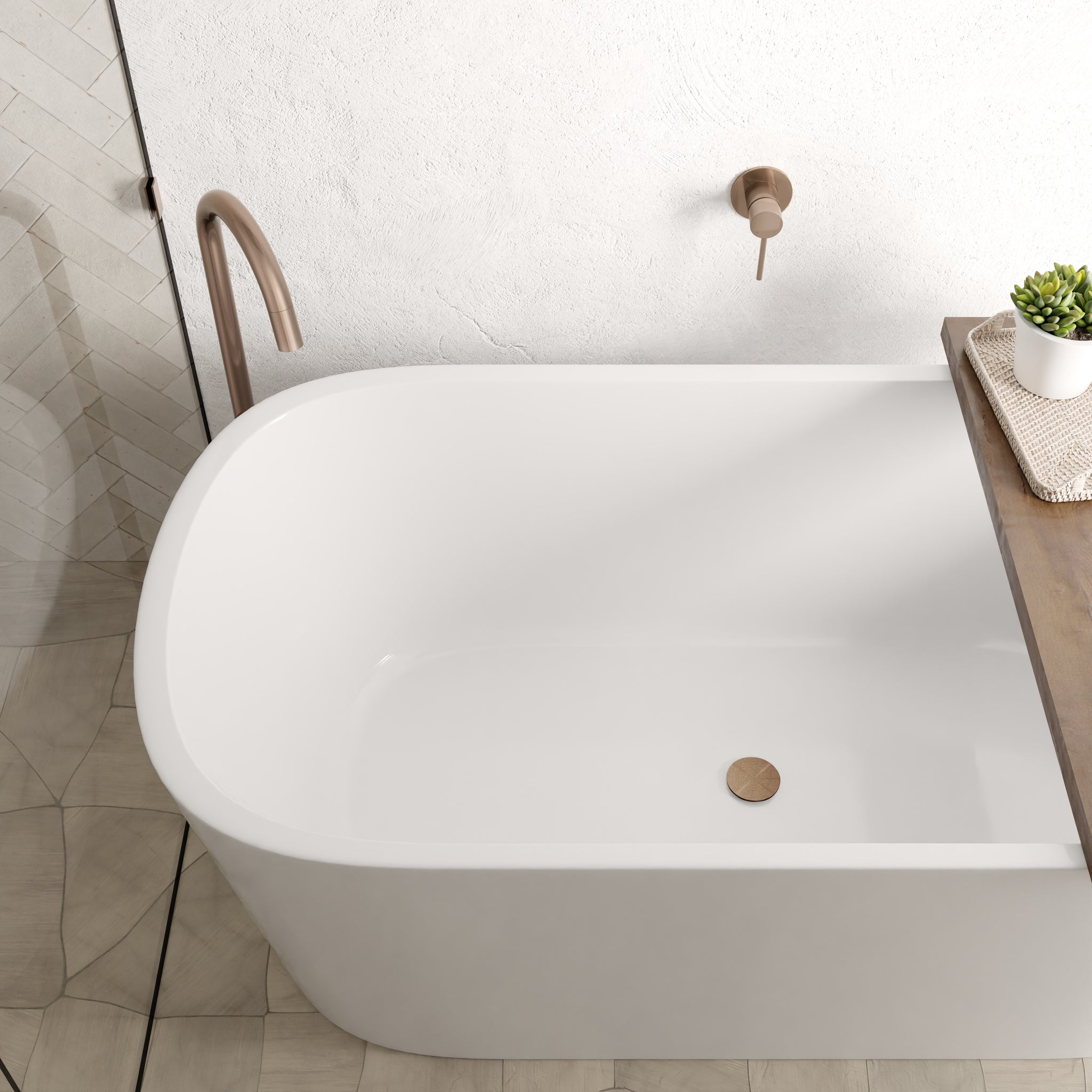 Universal all-in-one Pop Up Waste Basin & Bath - Champagne