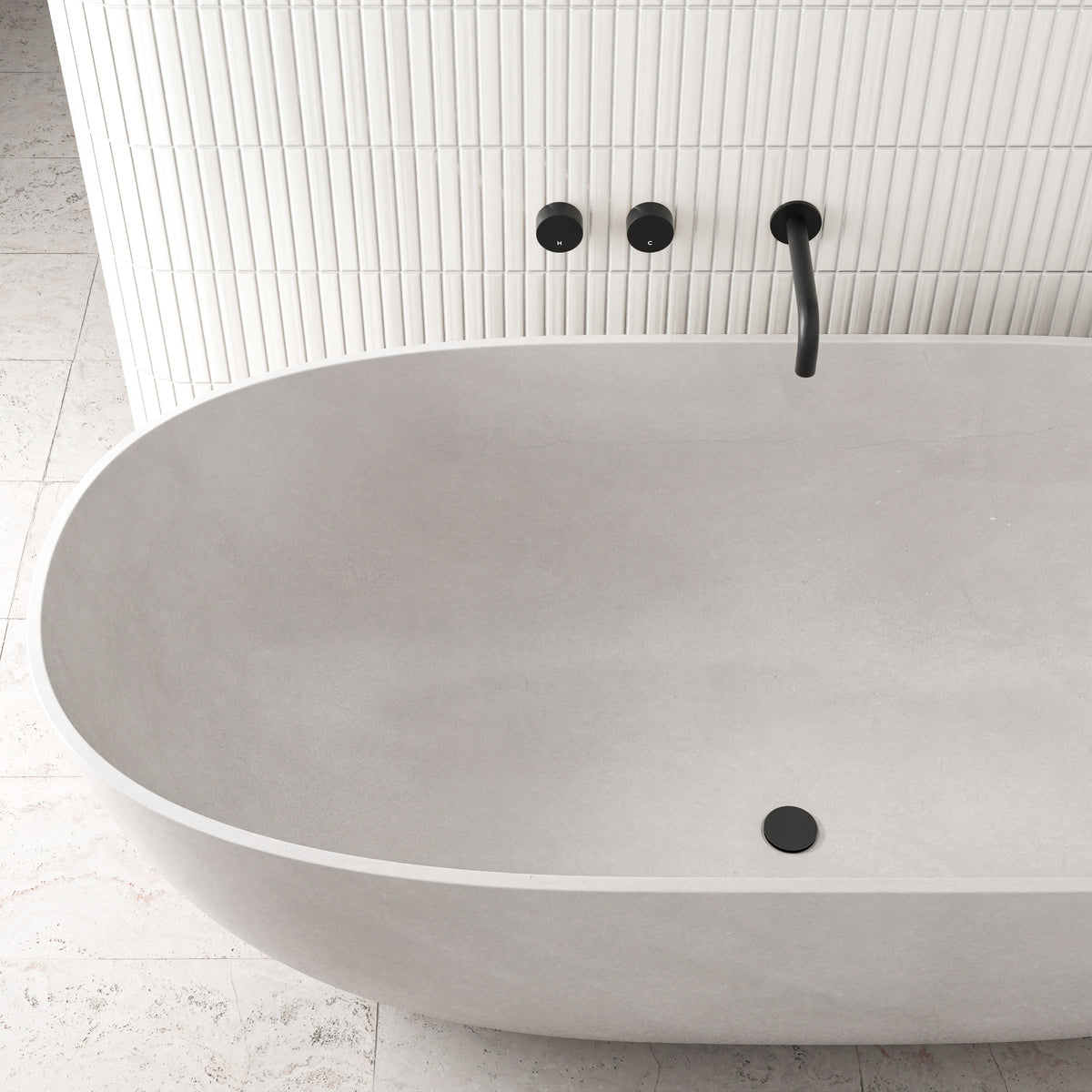 Universal all-in-one Pop Up Waste Basin & Bath - Matte Black