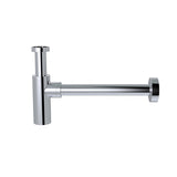 Round bottle trap for 32mm basin waste and 32mm waste pipe with 40mm adapter - Polished Chrome