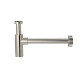 Round bottle trap for 32mm basin waste and 32mm waste pipe with 40mm adapter - Brushed Nickel