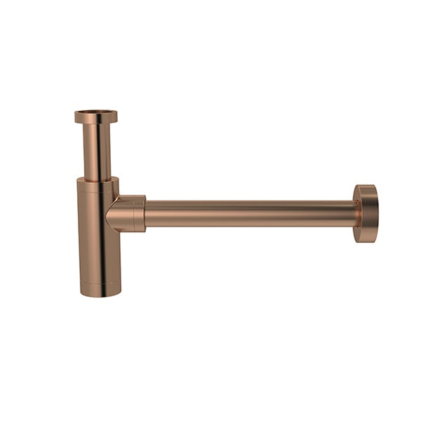 Round bottle trap for 32mm basin waste and 32mm waste pipe with 40mm adapter - Lustre Bronze