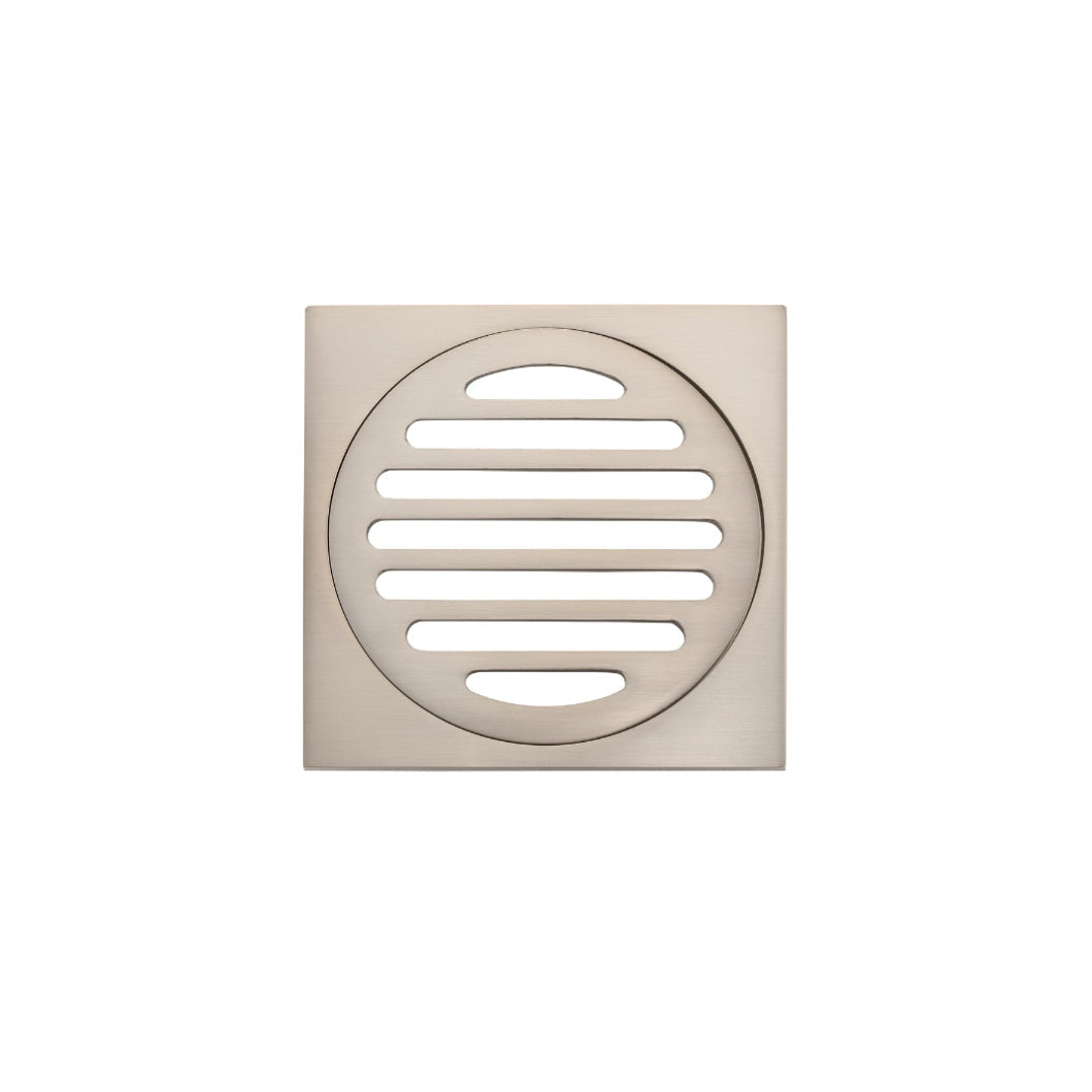 Square Floor Grate Shower Drain 100mm outlet - Champagne