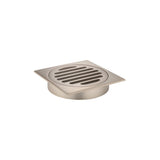 Square Floor Grate Shower Drain 100mm outlet - Champagne