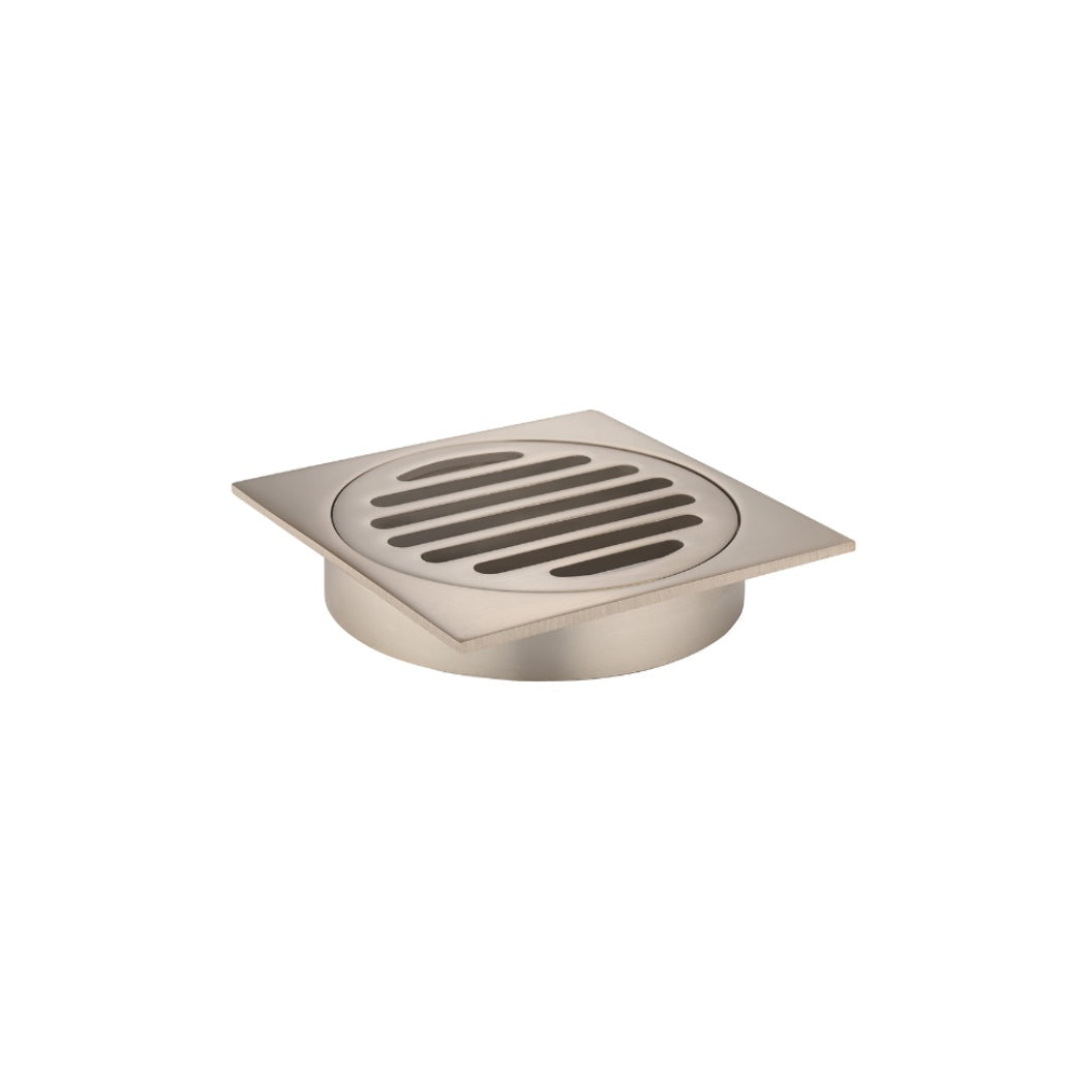 Square Floor Grate Shower Drain 100mm outlet - Champagne