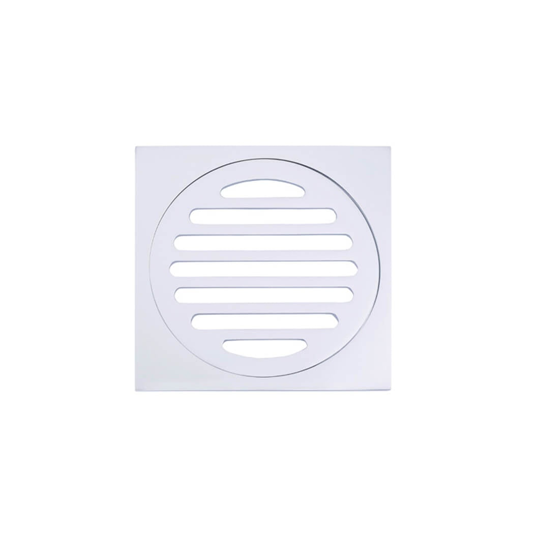 Square Floor Grate Shower Drain 100mm outlet - Polished Chrome