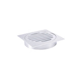 Square Floor Grate Shower Drain 100mm outlet - Polished Chrome