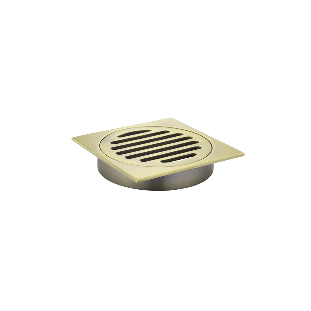Square Floor Grate Shower Drain 100mm outlet - Tiger Bronze