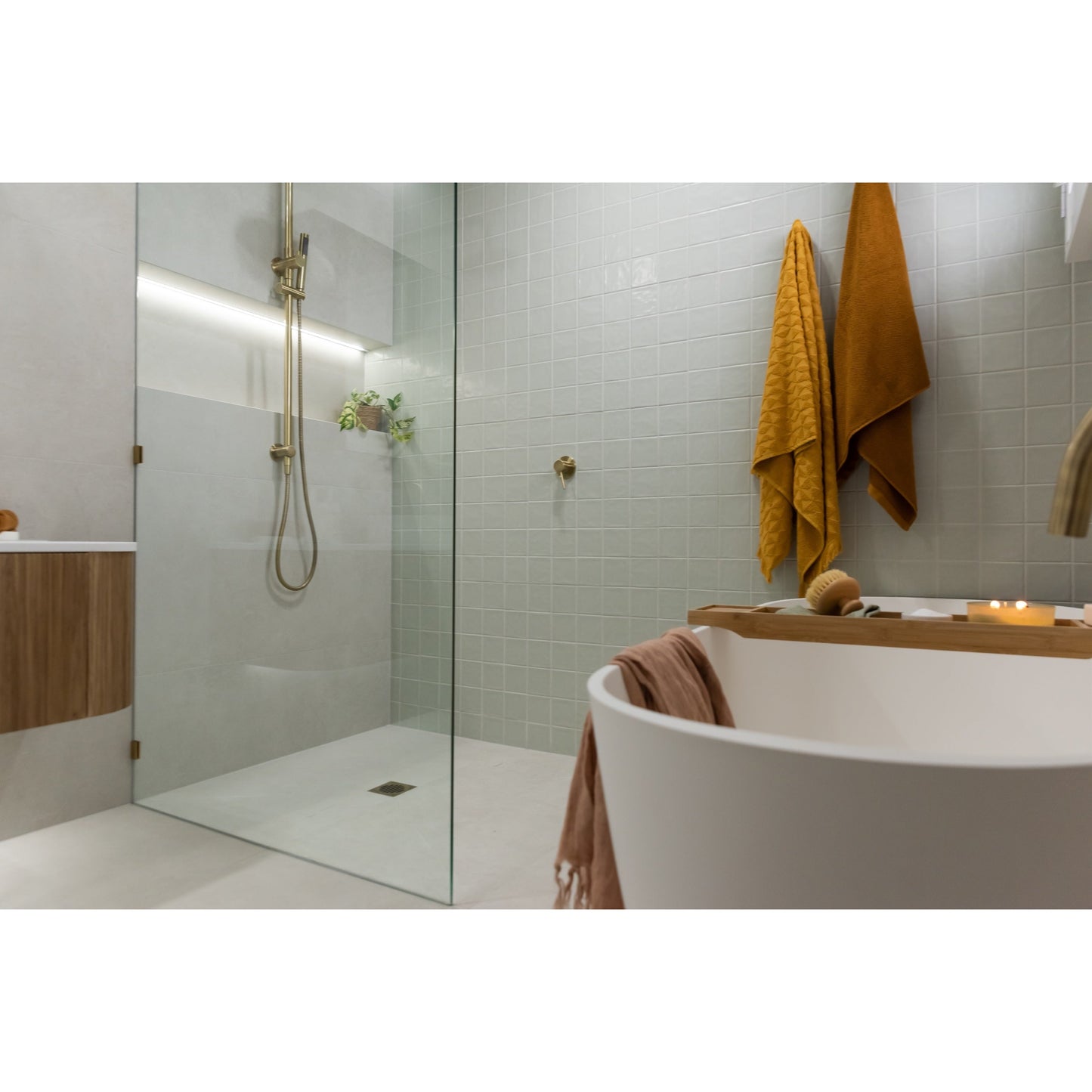 Square Floor Grate Shower Drain 100mm outlet - Tiger Bronze