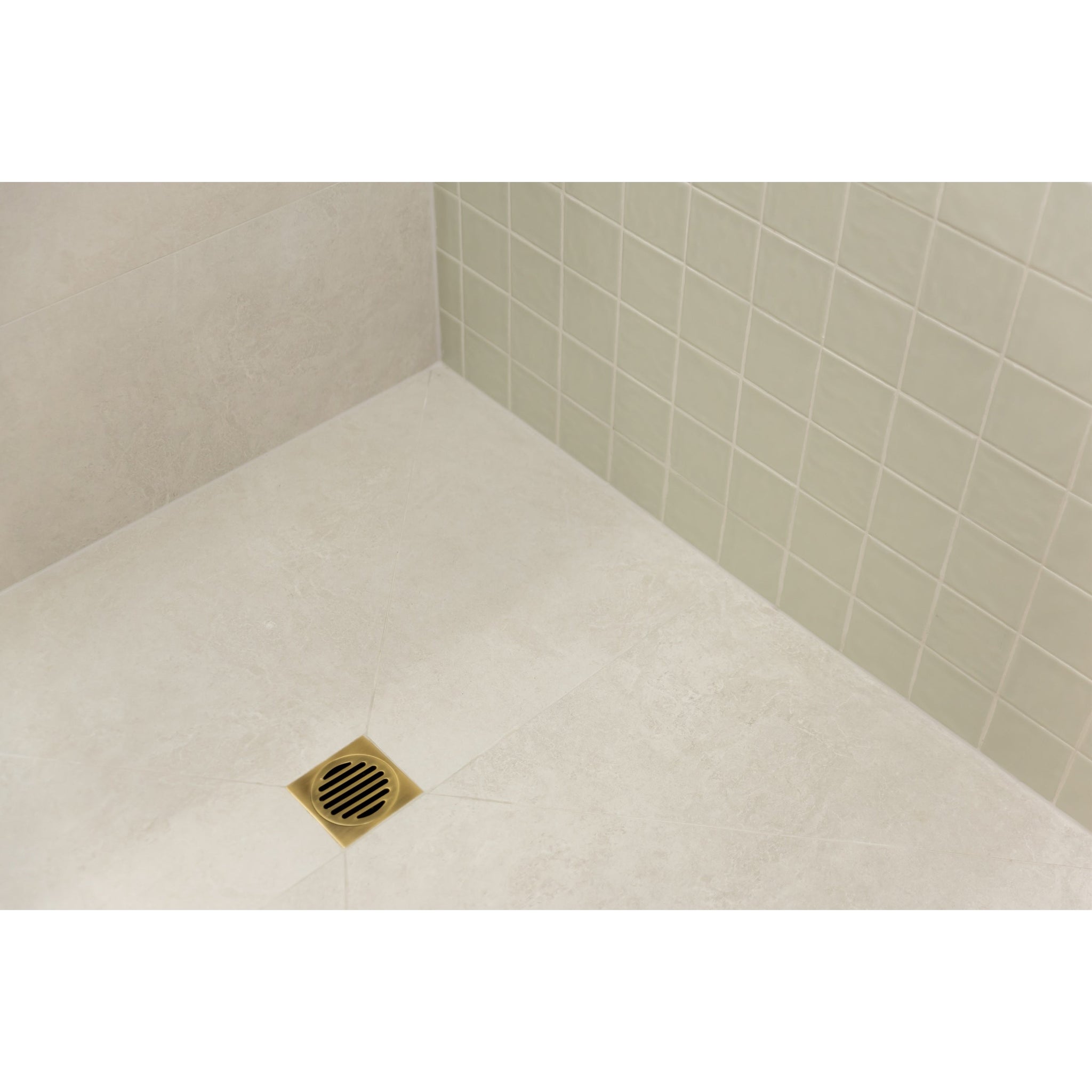 Square Floor Grate Shower Drain 100mm outlet - Tiger Bronze