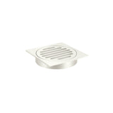 Square Floor Grate Shower Drain 100mm outlet - Brushed Nickel