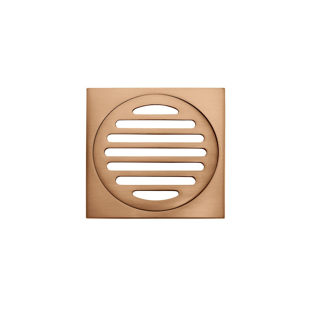 Square Floor Grate Shower Drain 100mm outlet - Lustre Bronze