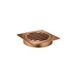 Square Floor Grate Shower Drain 100mm outlet - Lustre Bronze