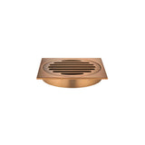 Square Floor Grate Shower Drain 100mm outlet in Tiger Bronze - angled product view
