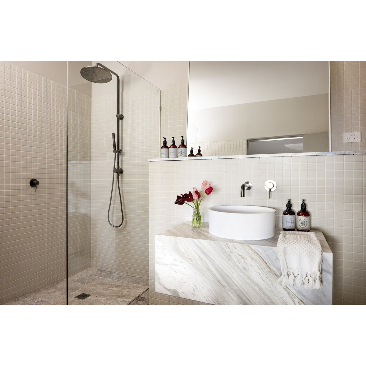 Square Floor Grate Shower Drain 100mm outlet - Shadow