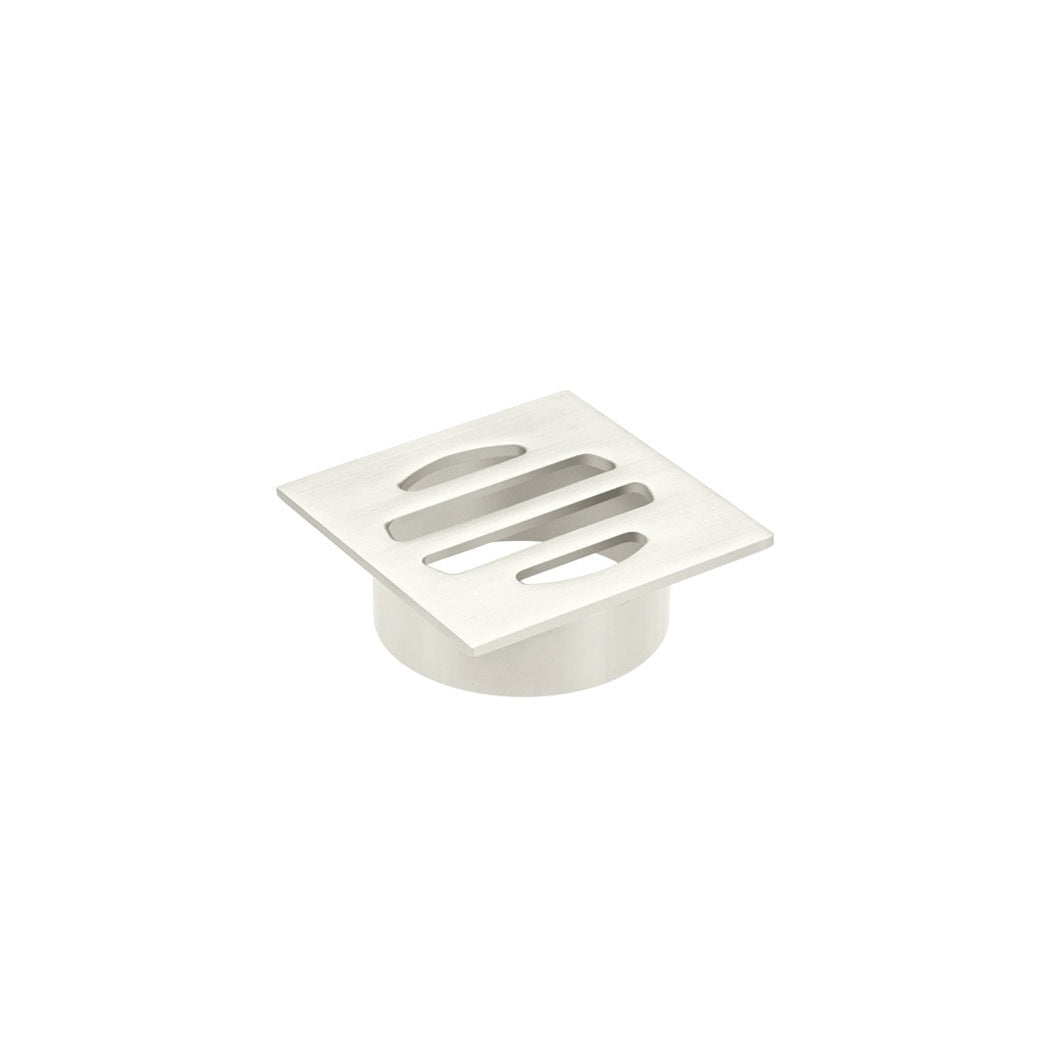 Square Floor Grate Shower Drain 50mm outlet - Brushed Nickel
