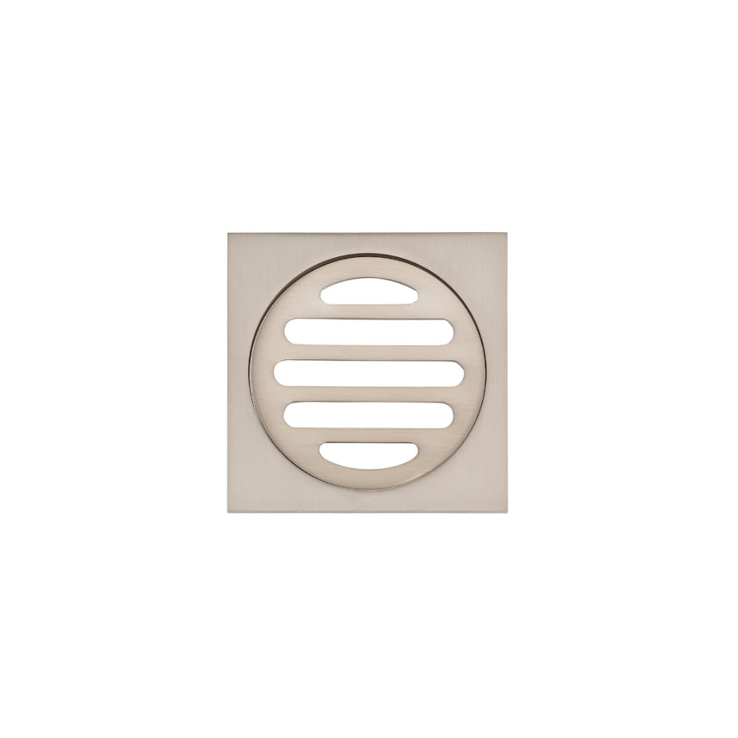 Square Floor Grate Shower Drain 80mm outlet - Champagne