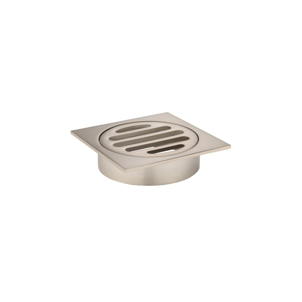 Square Floor Grate Shower Drain 80mm outlet - Champagne