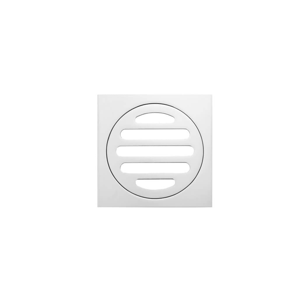 Square Floor Grate Shower Drain 80mm outlet - Polished Chrome