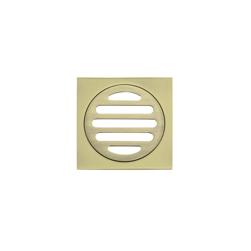 Square Floor Grate Shower Drain 80mm outlet - Tiger Bronze