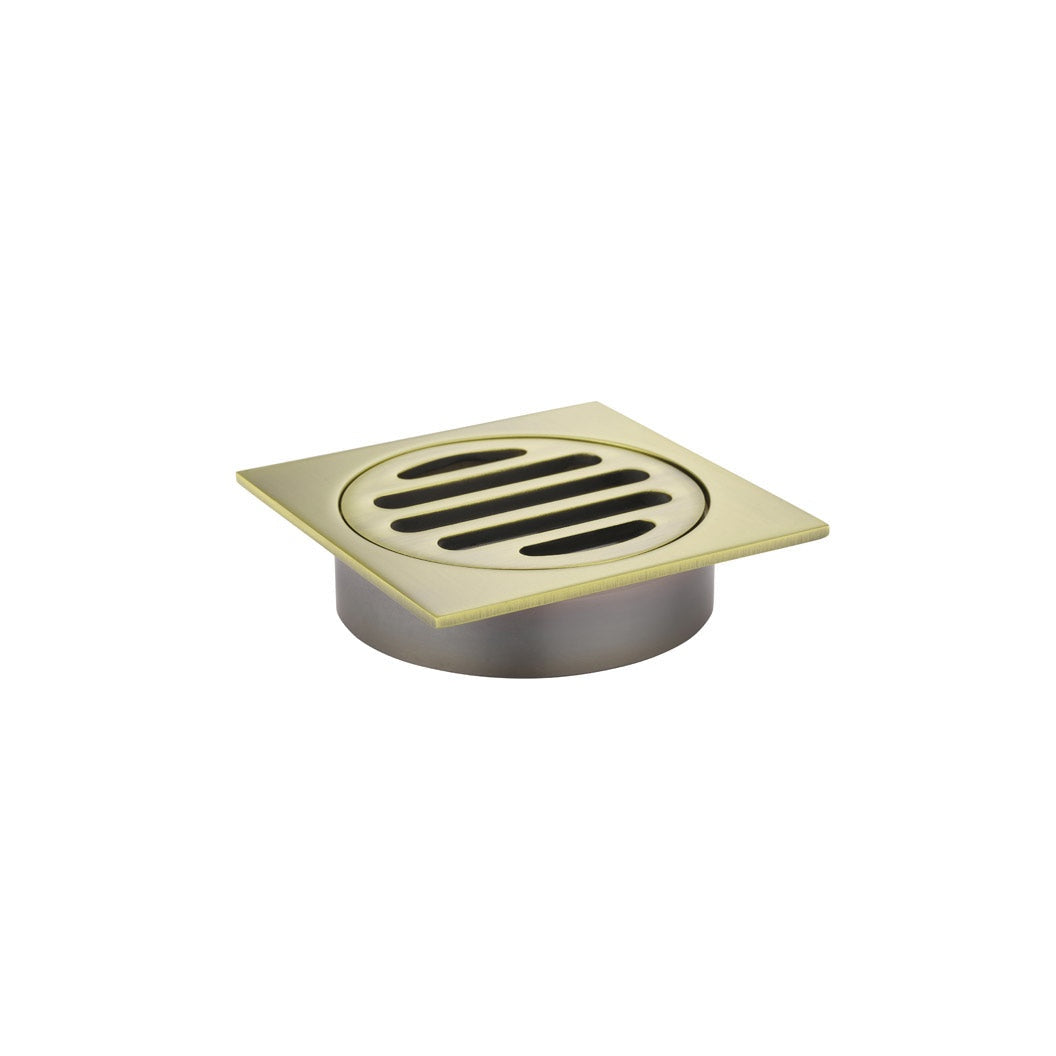 Square Floor Grate Shower Drain 80mm outlet - Tiger Bronze