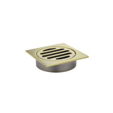 Square Floor Grate Shower Drain 80mm outlet - Tiger Bronze