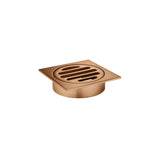 Square Floor Grate Shower Drain 80mm outlet - Lustre Bronze