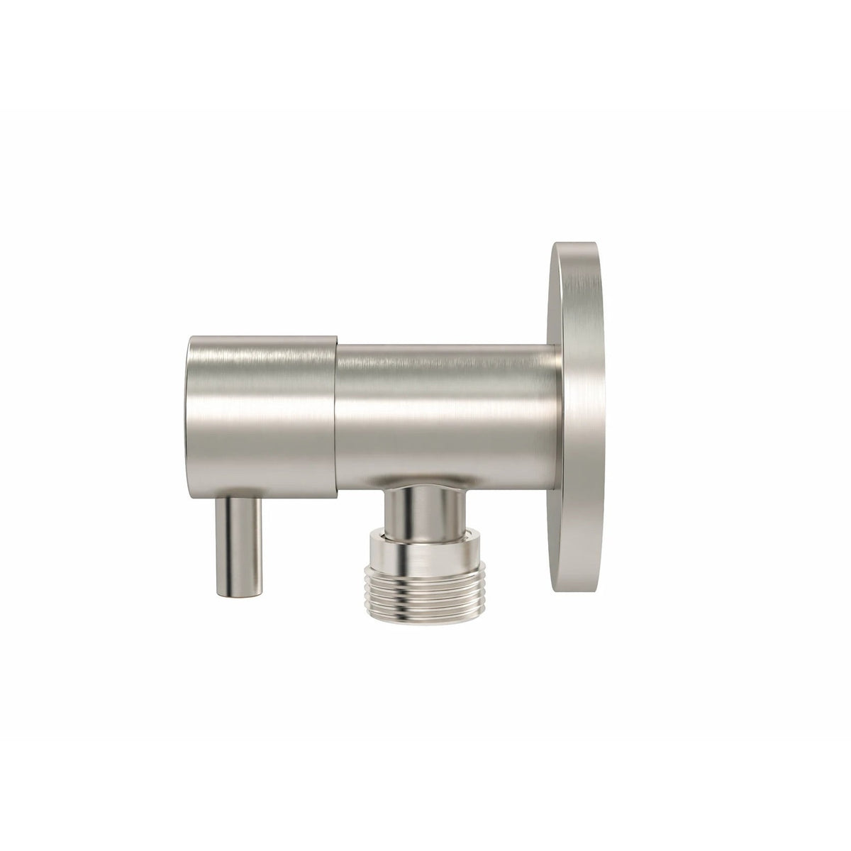Round Mini Stop Cistern Tap - Brushed Nickel